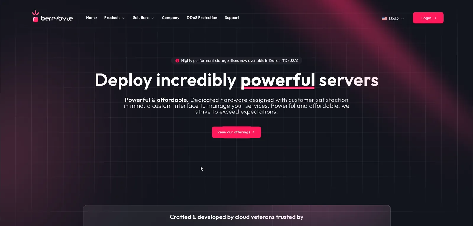 Figma mockup of a redesigned berrybyte homepage with a dark pink gradient