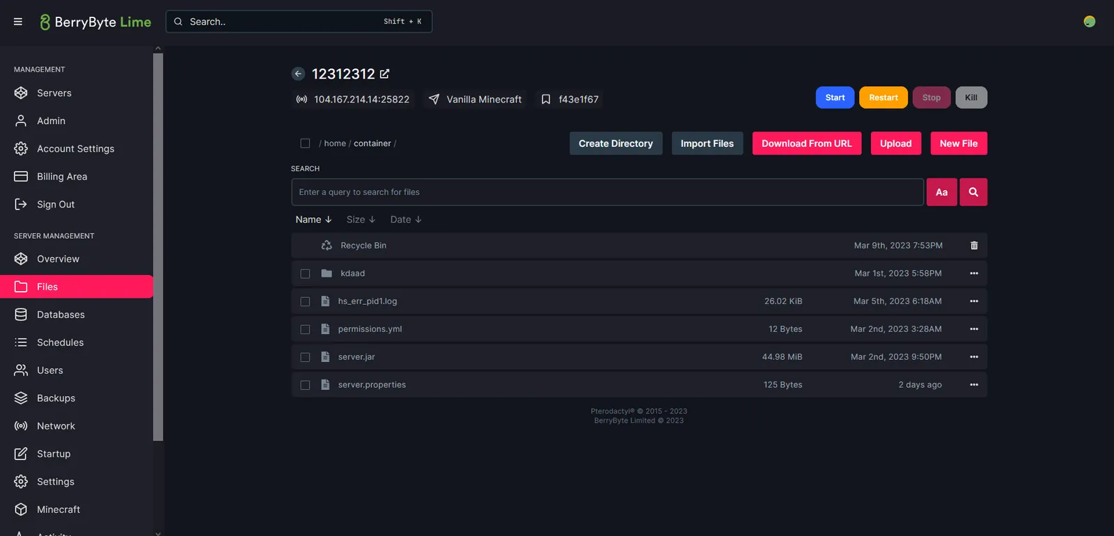 berrybyte Lime file manager with a recolored dark UI and pink sidebar